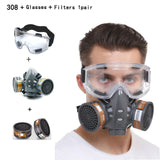 Full Face Gas Mask With Safety Glasse Spray Paint Chemical Pesticide Decoration Formaldehyde Anti-Dust With Filter Respirator