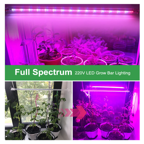 LED Grow Light 220V 75 LEDs 50cm LED Grow Tube 2-12pcs with EU Plug Sunlike Full Spectrum For indoor Flower Rack Plants Growing.